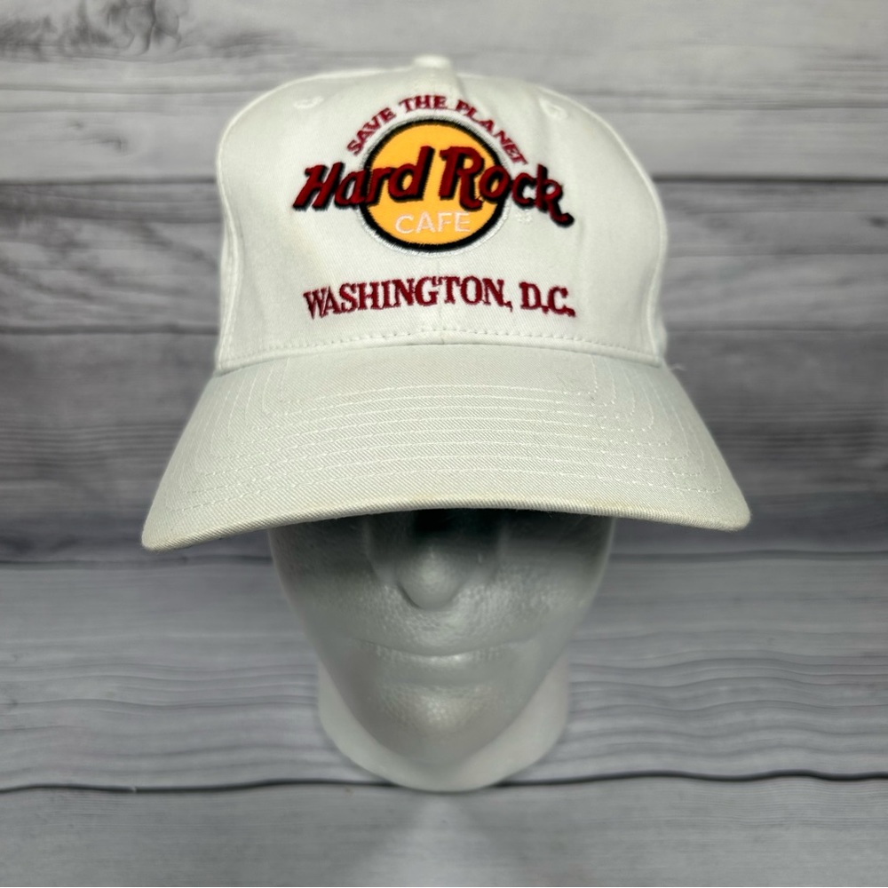 Vintage Hard Rock Cafe Washington DC Snapback Hat Cap Men Women White Green Brim